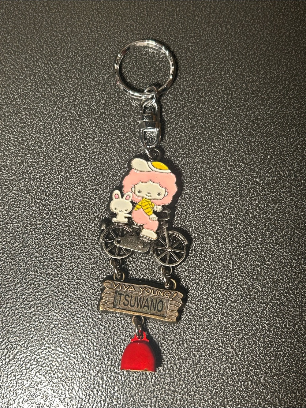 Tsuwano Japan Viva Young Girl on Bicycle Keychain, Travel, Japan, Souvenirs
